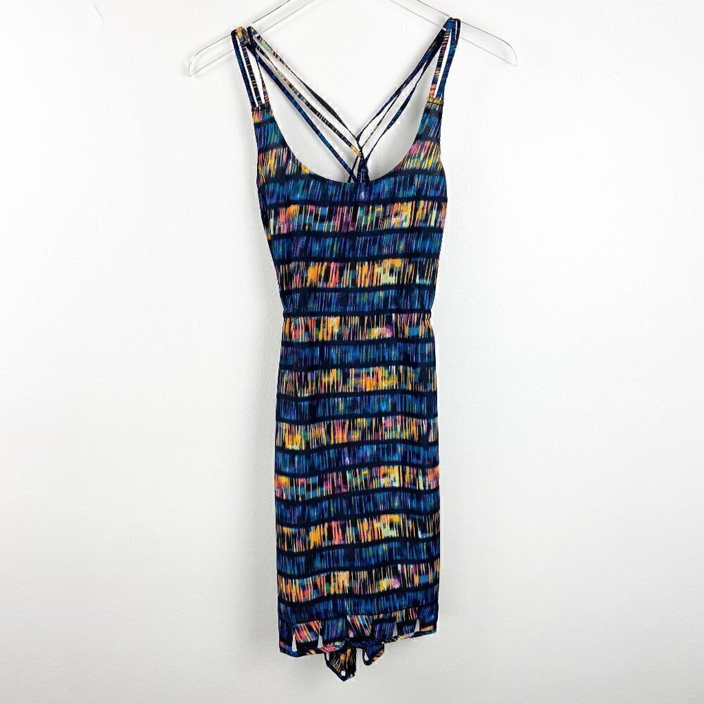 HURLEY | Blue Multicolor Strappy Mini Coverup Dress Small